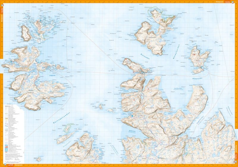 Carte de randonnée - Måsøy (Norvège) | Calazo - 1/50 000 carte de randonnée Calazo