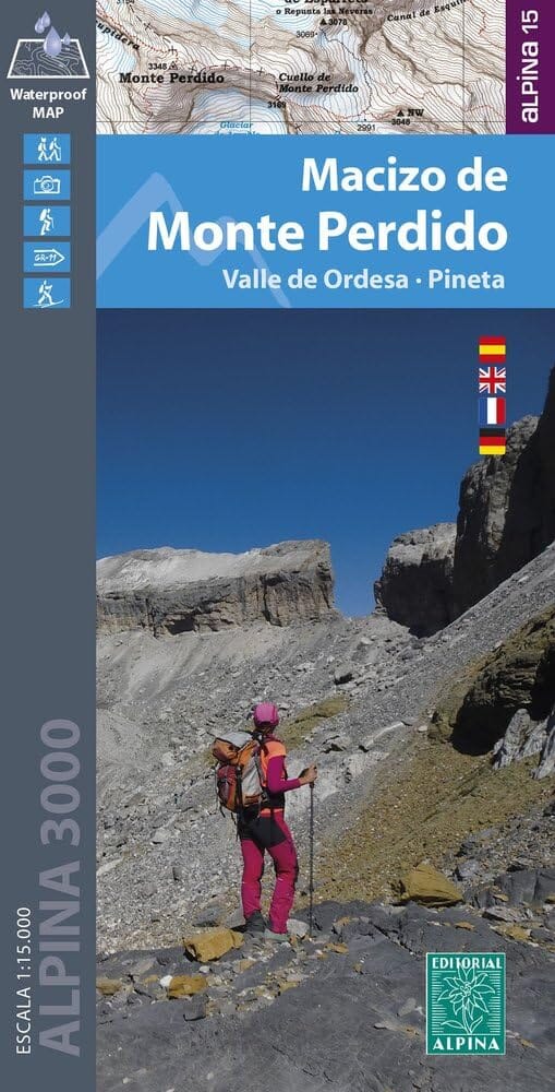 Carte de randonnée - Massif du Mont Perdu & Vallée d'Ordesa & Pineta (Pyrénées aragonaises) | Alpina carte de randonnée Editorial Alpina