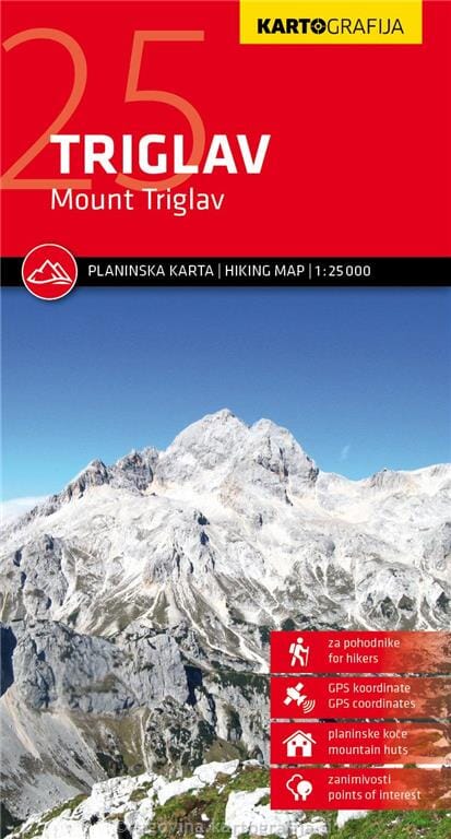 Carte de randonnée - Mont Triglav (Slovénie) | Kartografija carte de randonnée Kartografija