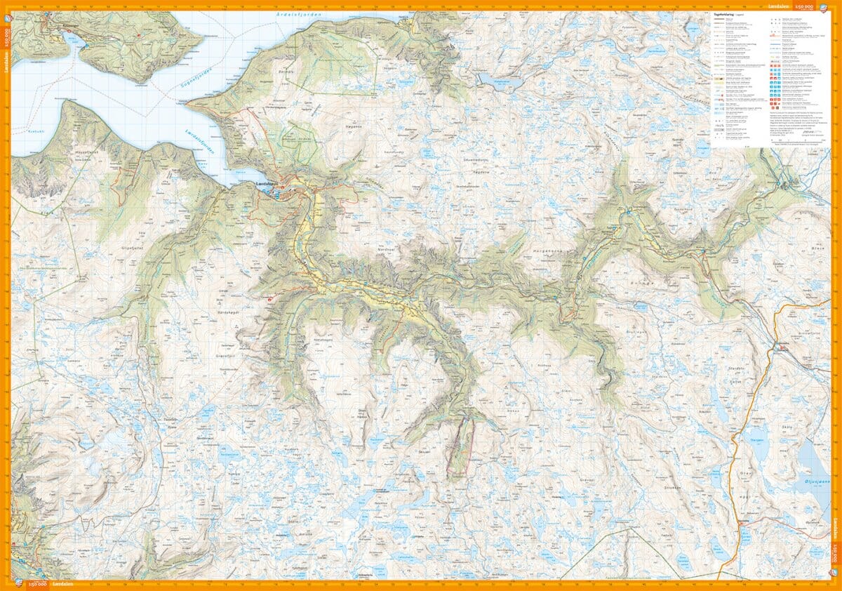 Carte de randonnée - Nærøyfjorden & Lærdalen (Norvège) | Calazo - 1/50 000 carte de randonnée Calazo 