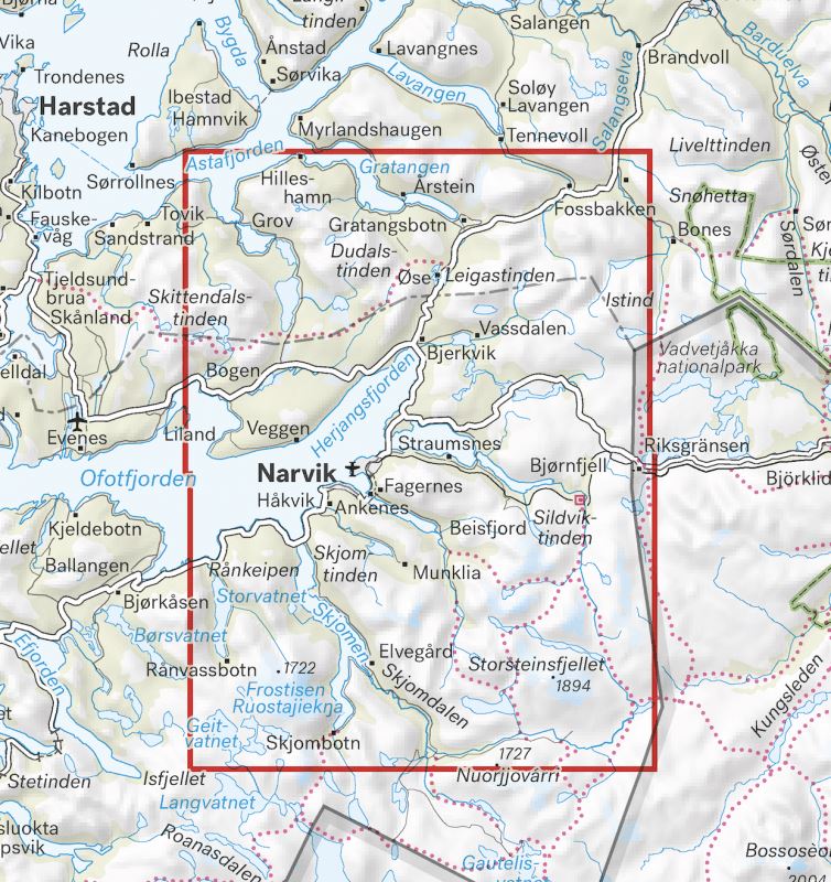 Carte de randonnée - Narvik (Norvège) | Calazo - 1/50 000 carte pliée Calazo 