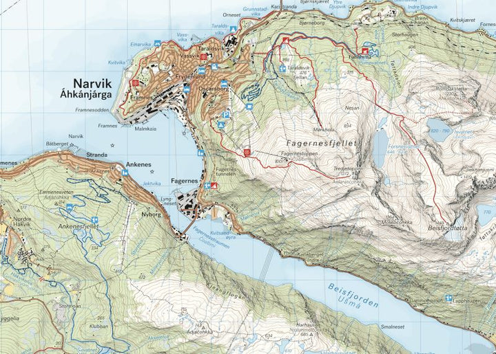 Carte de randonnée - Narvik (Norvège) | Calazo - 1/50 000 carte pliée Calazo 