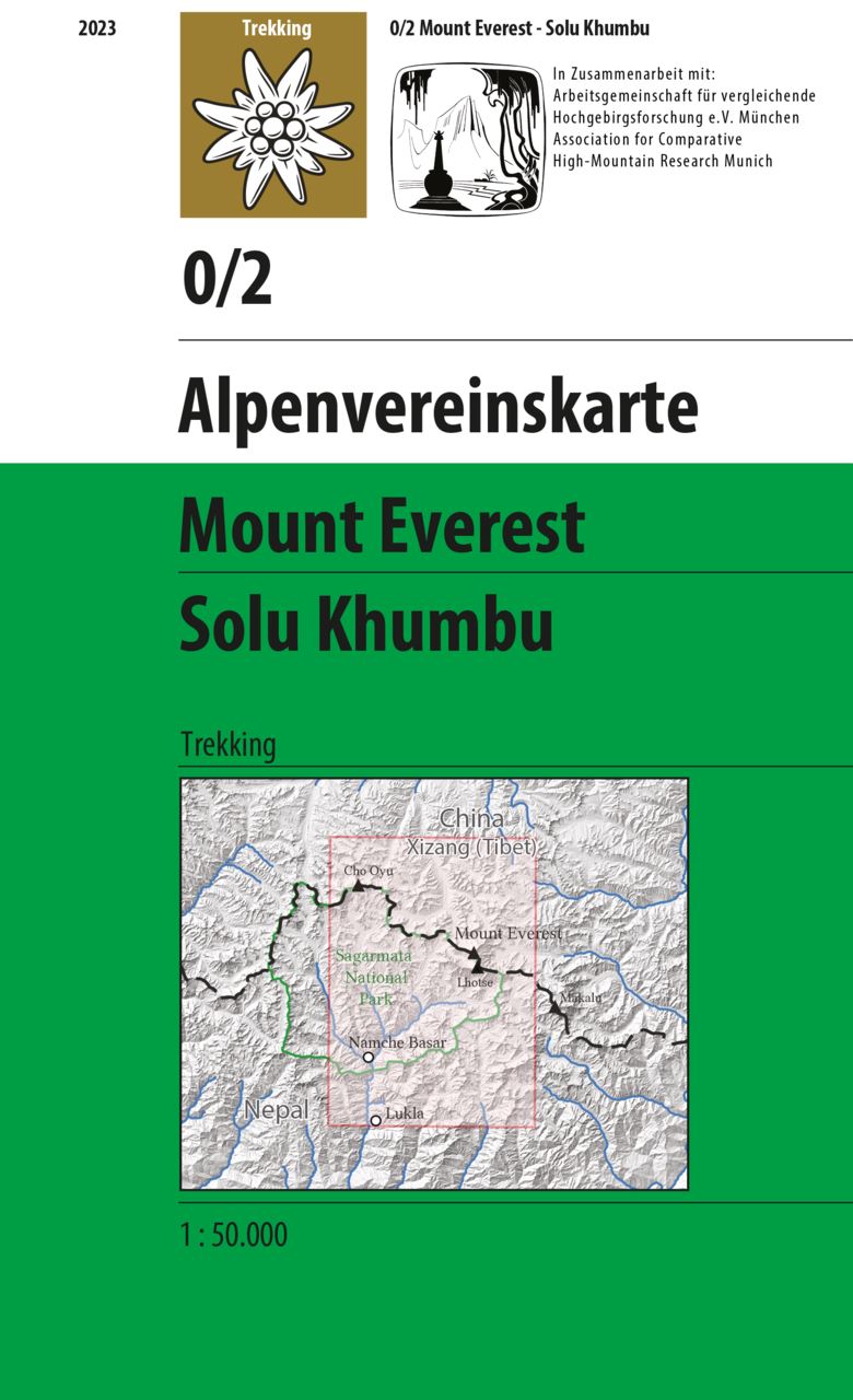 Carte de randonnée n° 0/2 - Mount Everest, Solu Khumbu | Alpenverein carte de randonnée Alpenverein