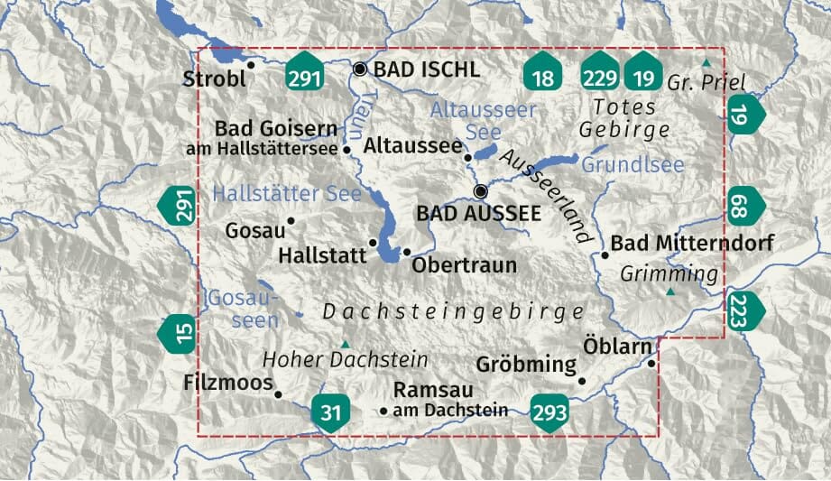 Carte de randonnée n° 020 - Dachstein, Ausseerland, Bad Goisern, Hallstatt (Autriche) | Kompass carte de randonnée Kompass