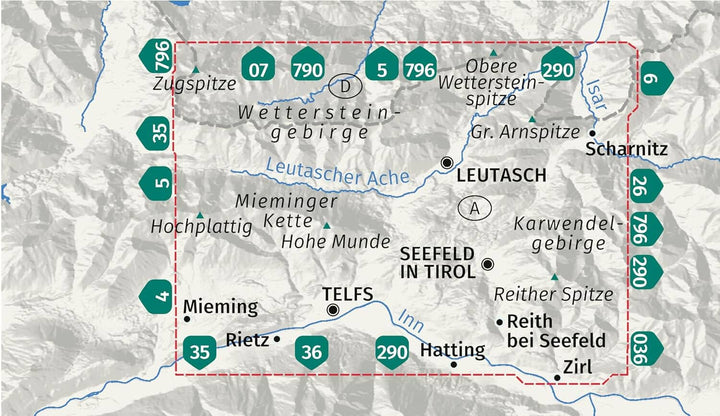Carte de randonnée n° 026 - Seefeld in Tirol & Leutasch | Kompass - 1:25 000 carte de randonnée Kompass 