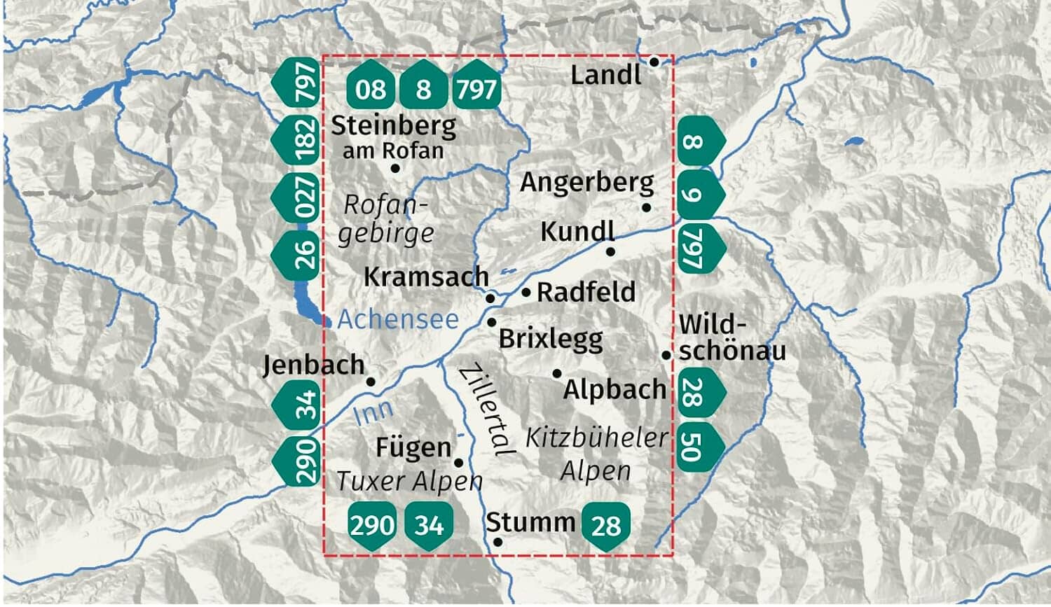 Carte de randonnée n° 028 - Alpbachtal, Seenland (Autriche) | Kompass carte de randonnée Kompass