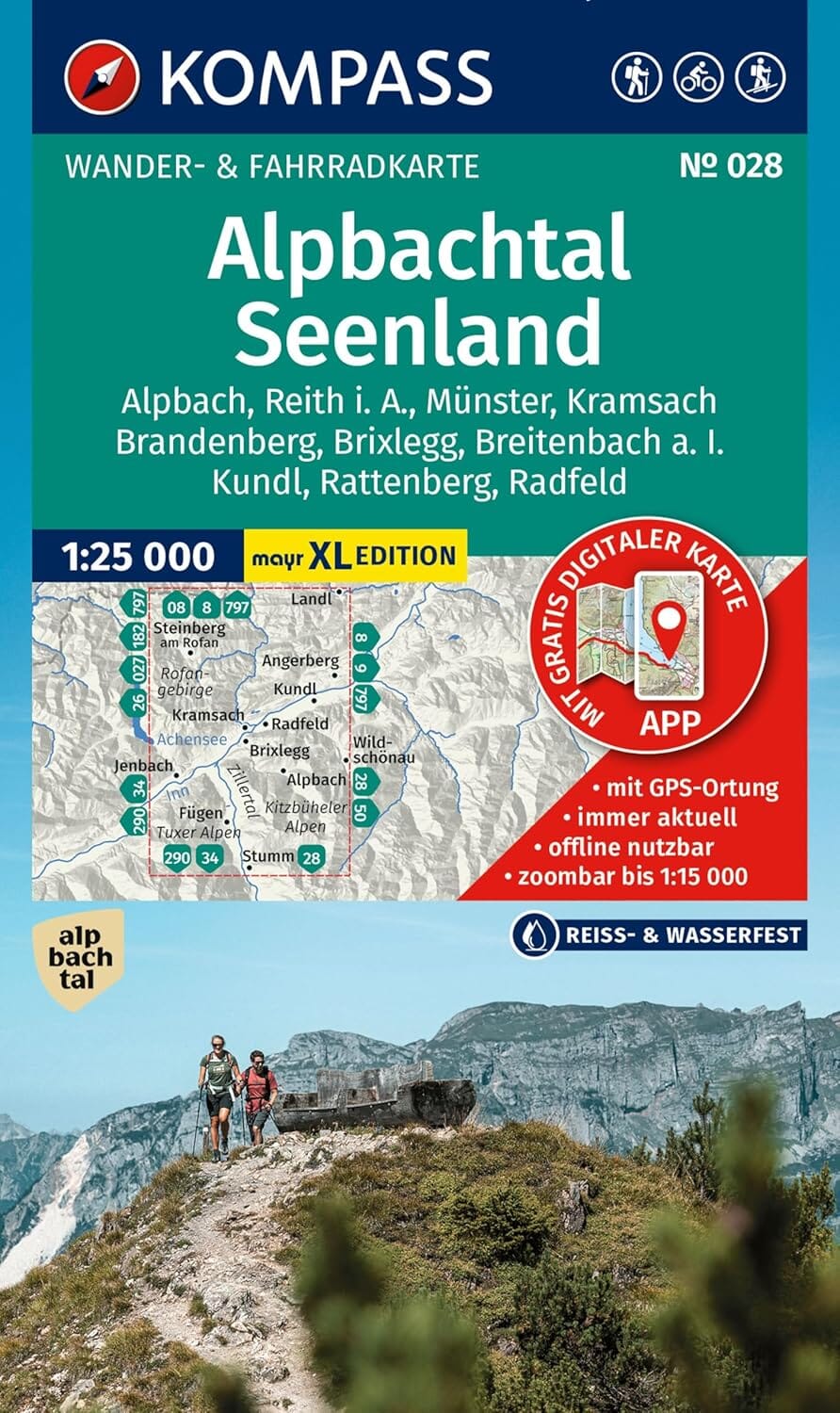 Carte de randonnée n° 028 - Alpbachtal, Seenland (Autriche) | Kompass carte de randonnée Kompass