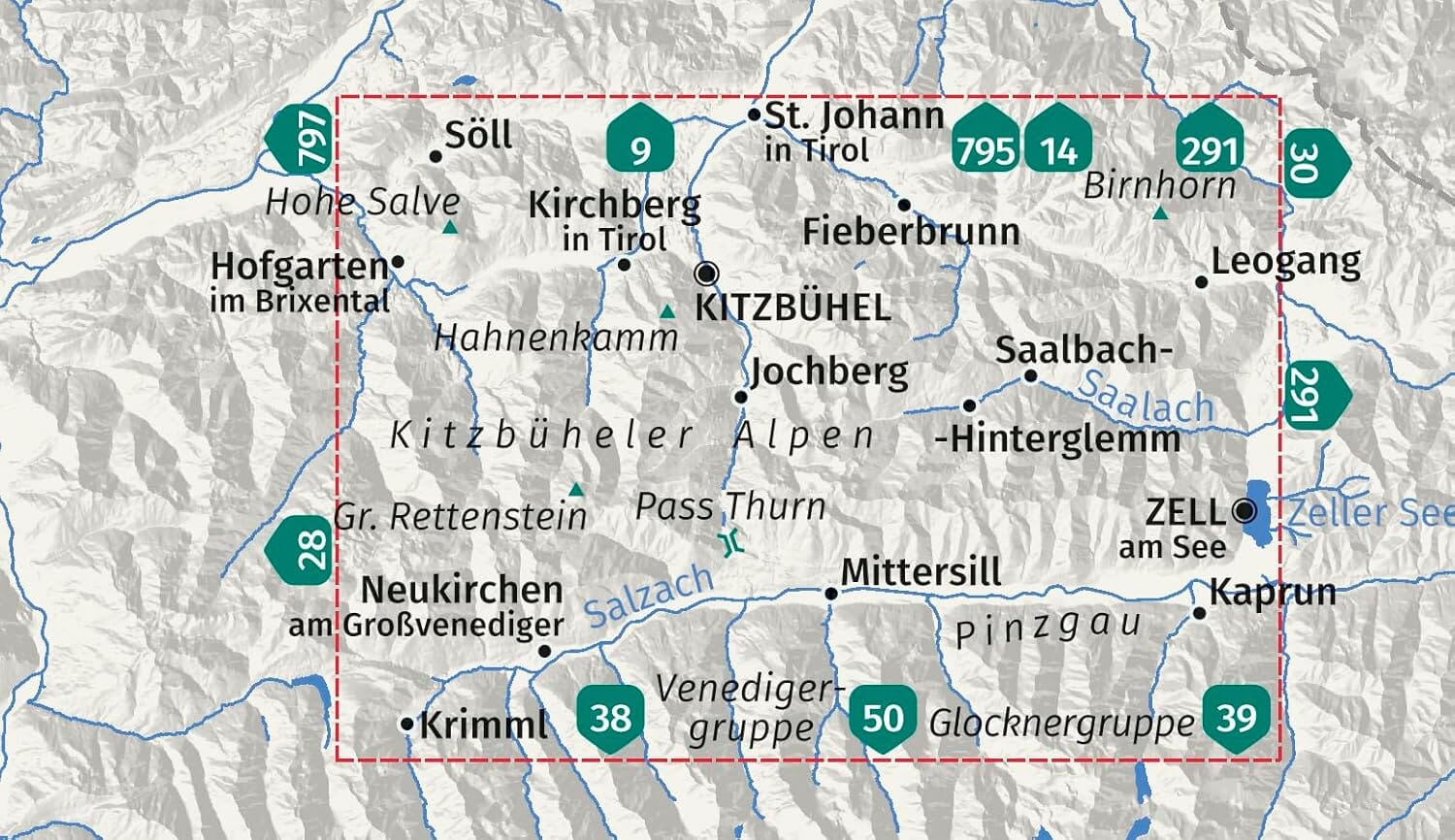 Carte de randonnée n° 029 - Kitzbüheler Alpen (Tyrol, Autriche) | Kompass carte de randonnée Kompass