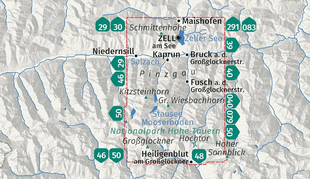 Carte de randonnée n° 030 - Zell am See & Kaprun (Autriche) | Kompass carte de randonnée Kompass 