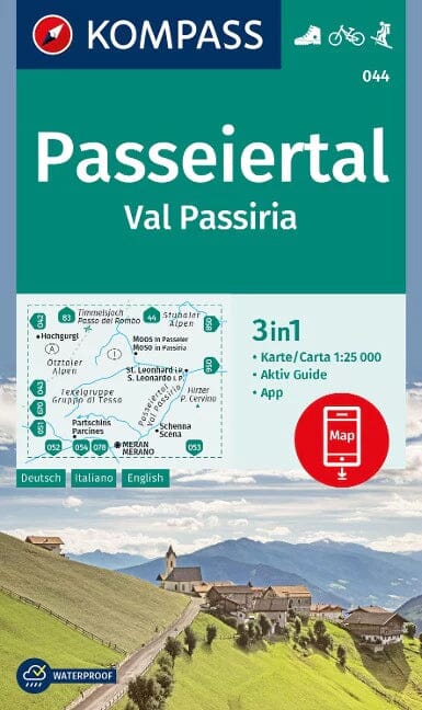 Carte de randonnée n° 044 - Passeiertal, Val Passiria (Sud-Tyrol) | Kompass carte de randonnée Kompass