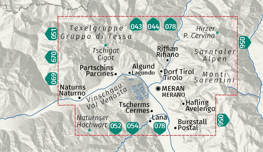 Carte de randonnée n° 053 - Merano (Italie) | Kompass carte pliée Kompass 