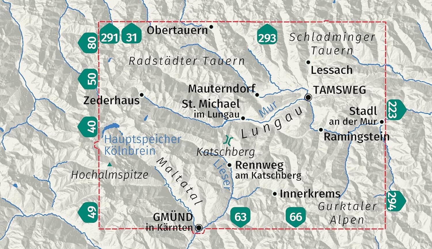 Carte de randonnée n° 067 - Lungau, Radstädter Tauern (Tyrol, Autriche) | Kompass - 1:40 000 carte de randonnée Kompass