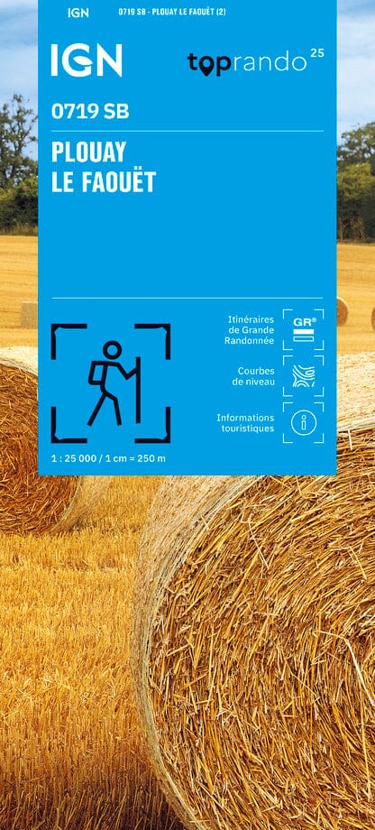 Carte de randonnée n° 0719 - Plouay, Le Faouët | IGN - Série Bleue carte pliée IGN 