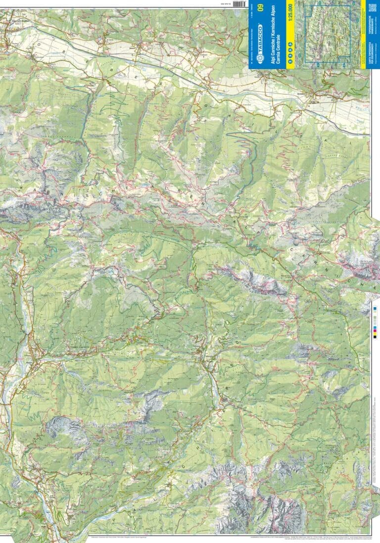 Carte de randonnée n° 09 - Alpi Carniche (Alpes Carniques, Italie) | Tabacco carte de randonnée Tabacco 