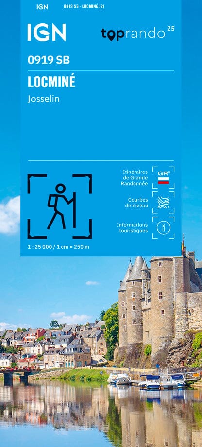 Carte de randonnée n° 0919 - Locminé, Josselin | IGN - Série Bleue carte de randonnée IGN 