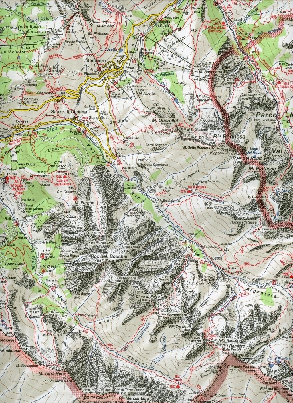 Carte de randonnée n° 1 - Valli Di Susa, Chisone e Germanasca | Istituto Geografico Centrale - 1/50 000 carte de randonnée Istituto Geografico Centrale 