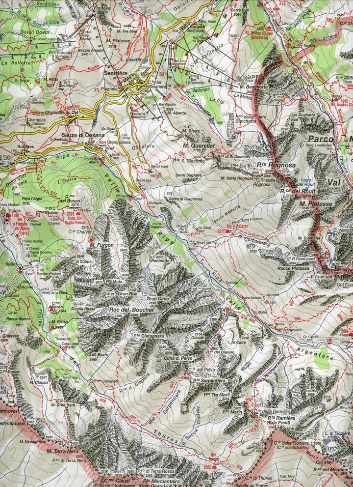Carte de randonnée n° 1 - Valli Di Susa, Chisone e Germanasca | Istituto Geografico Centrale - 1/50 000 carte de randonnée Istituto Geografico Centrale 