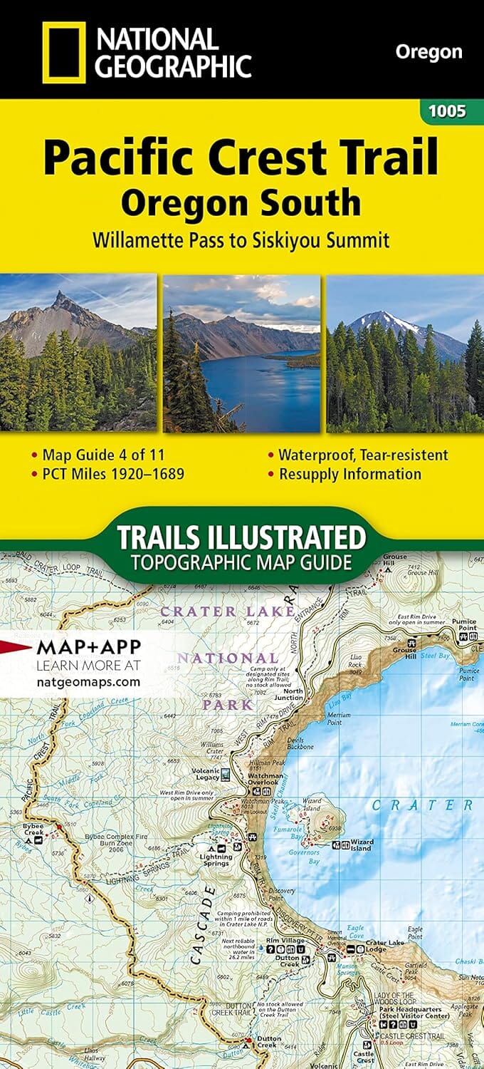 Carte de randonnée n° 1005 - Pacific Crest Trail : Willamette Pass to Siskiyou Summit (Oregon sud) | National Geographic carte de randonnée National Geographic 