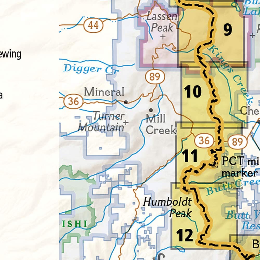 Carte de randonnée n° 1007 - Pacific Crest Trail - Shasta and Lassen : Castle Craggs à Sierra Buttes | National Geographic carte de randonnée National Geographic