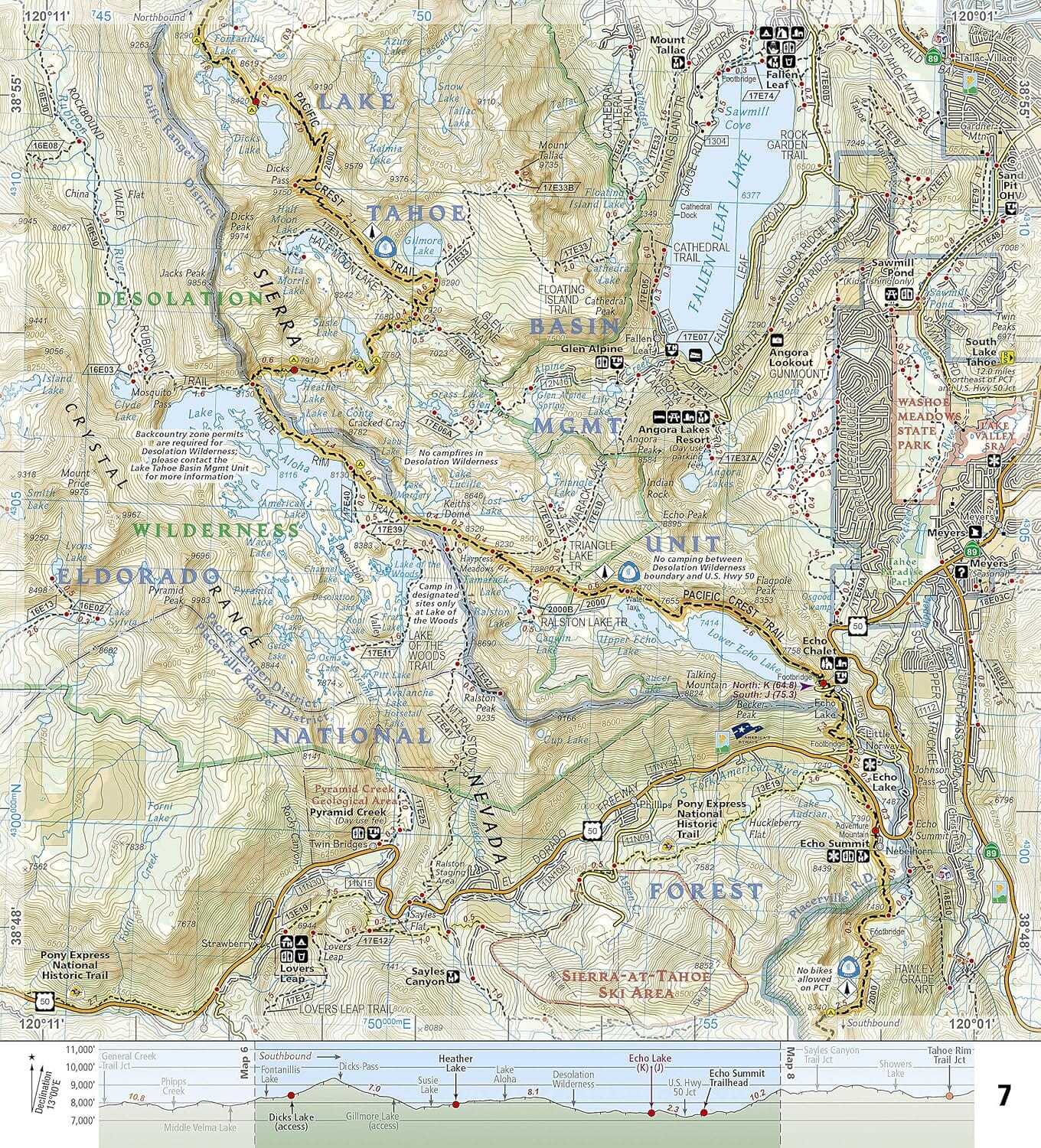 Carte de randonnée n° 1008 - Pacific Crest Trail : Sierra Buttes au Devil's Postpile | National Geographic carte de randonnée National Geographic