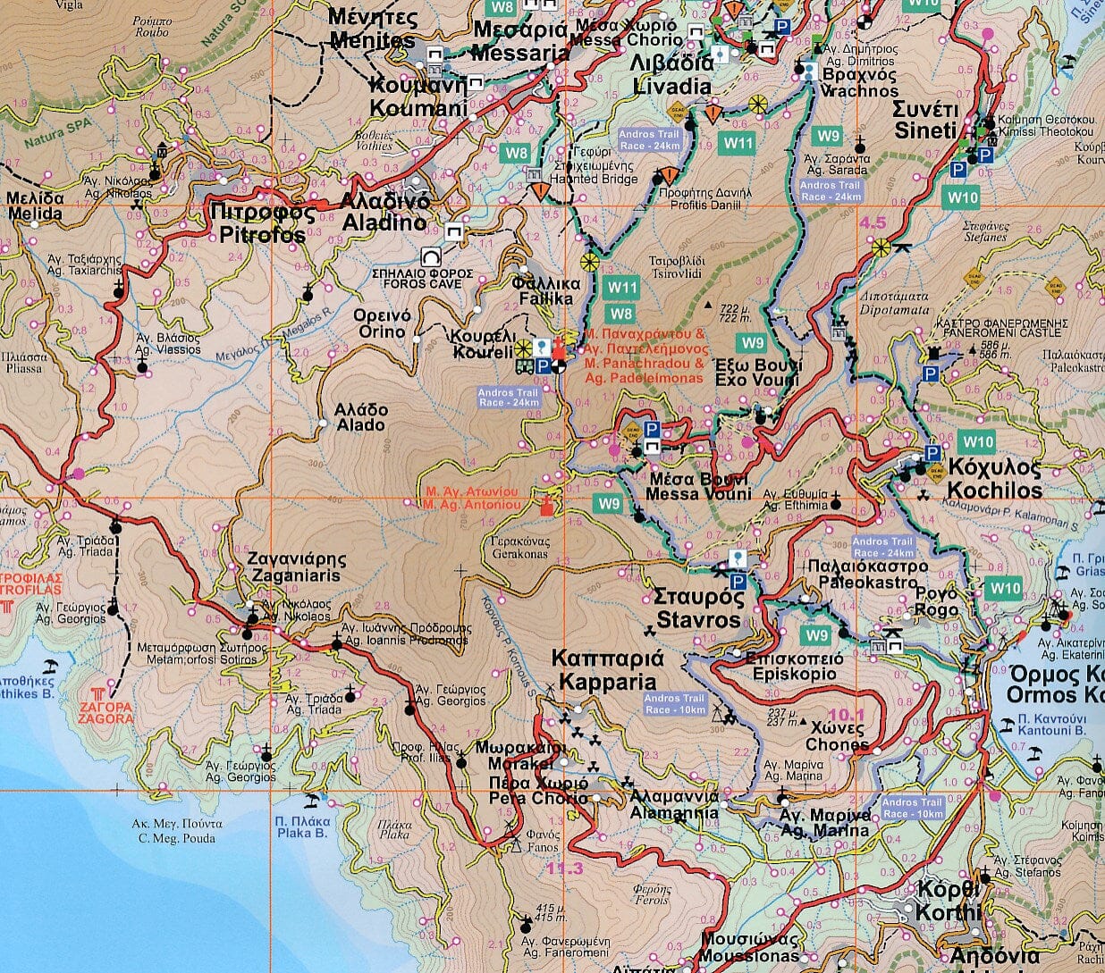 Carte de randonnée n° 101 - Andros | Road Editions carte de randonnée Road Editions