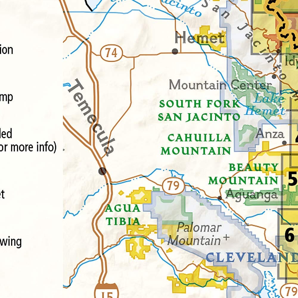 Carte de randonnée n° 1012 - Pacific Crest Trail: San Jacinto and Laguna Mountains Map, San Gorgonio Pass to Mexico | National Geographic carte de randonnée National Geographic 