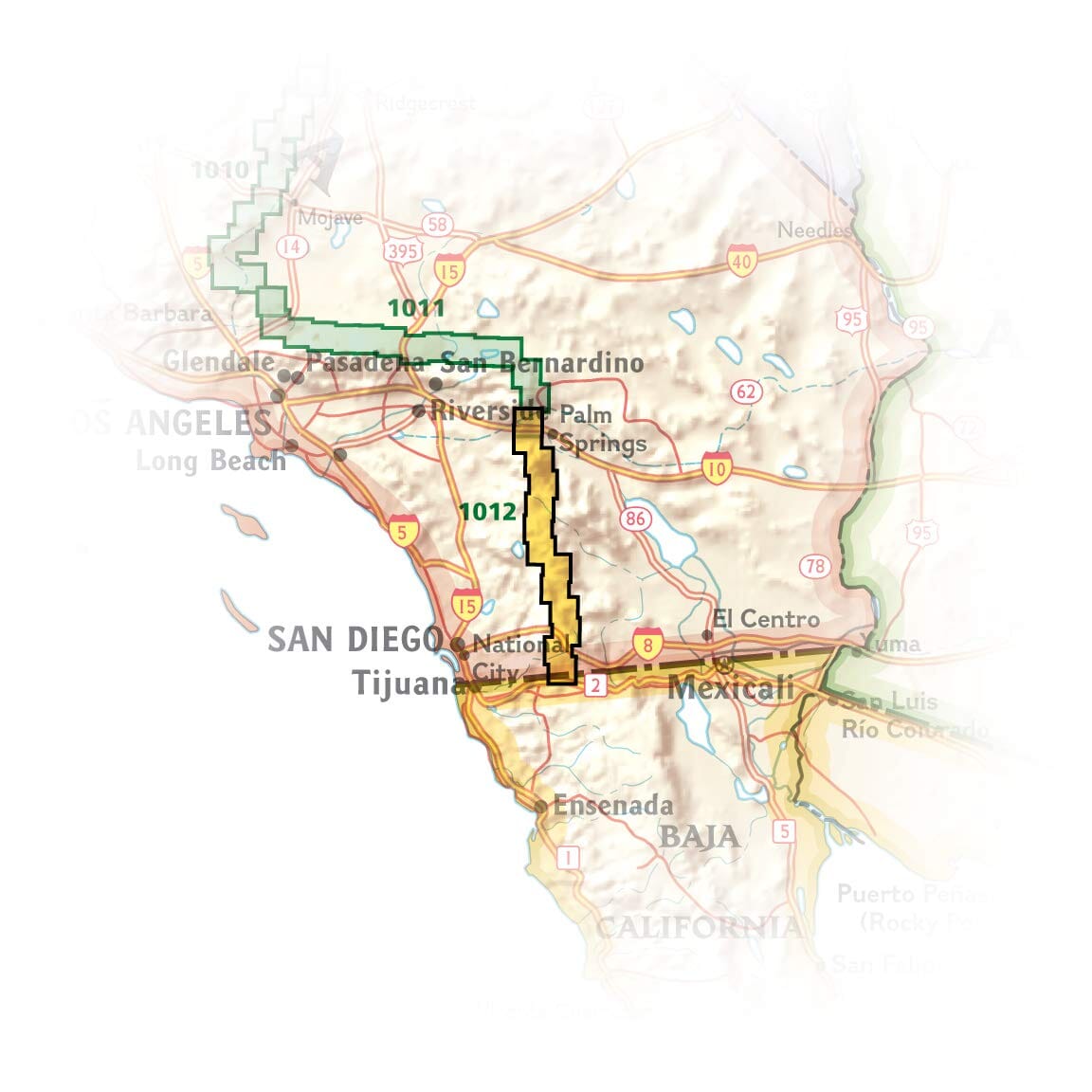 Carte de randonnée n° 1012 - Pacific Crest Trail: San Jacinto and Laguna Mountains Map, San Gorgonio Pass to Mexico | National Geographic carte de randonnée National Geographic 