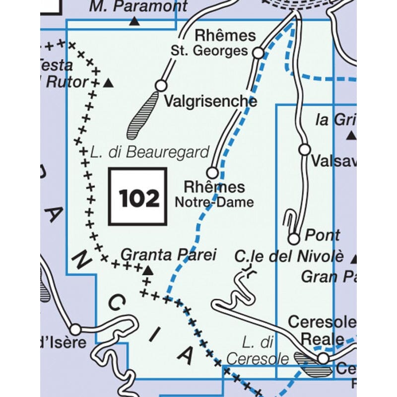 Carte de randonnée n° 102 - Valsavarenche, Val Di Rhemes, Valgrisenche | Istituto Geografico Centrale carte de randonnée Istituto Geografico Centrale 