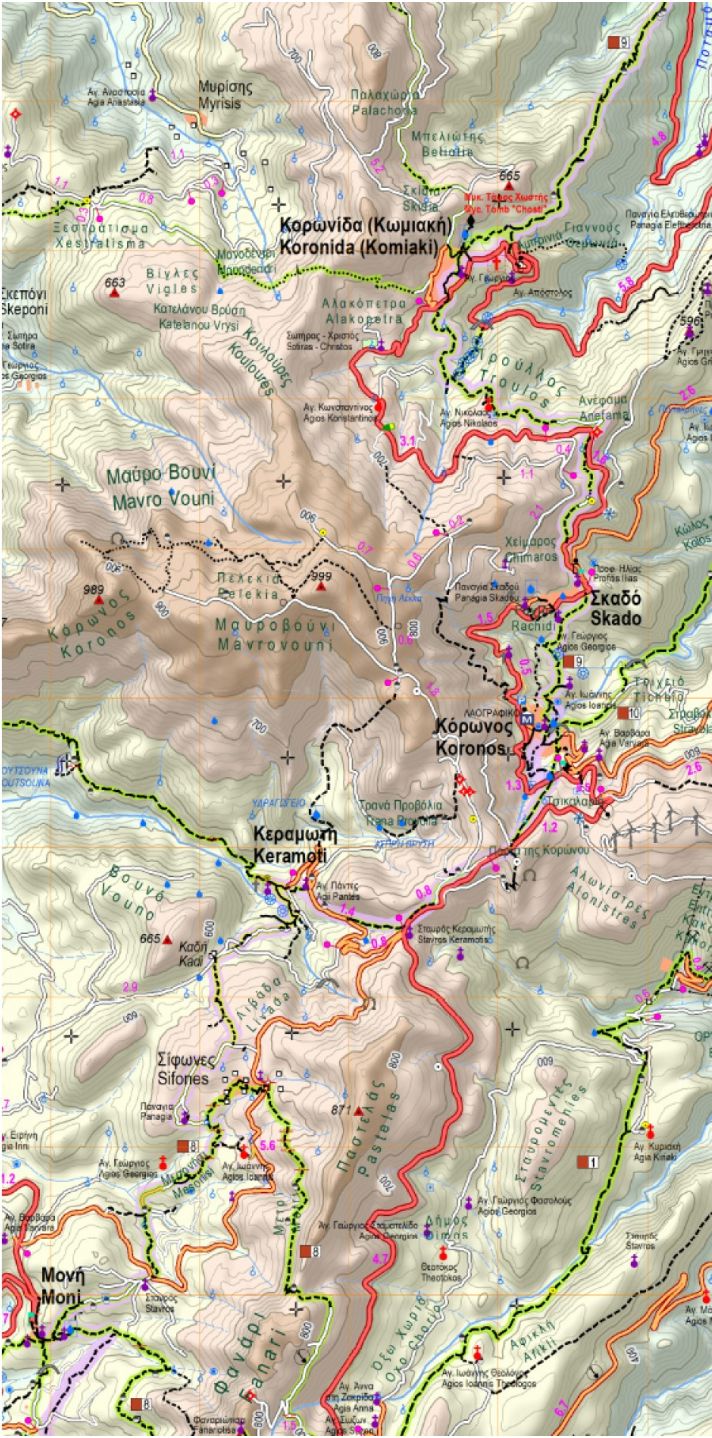 Carte de randonnée n° 10.28 - île de Naxos | Anavasi carte de randonnée Anavasi
