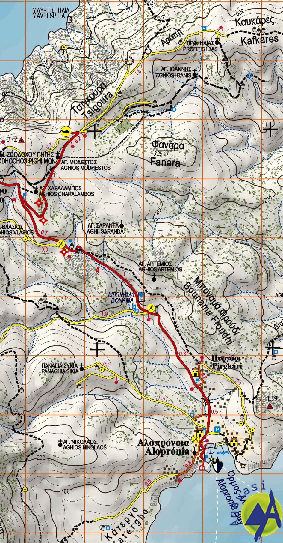 Carte de randonnée n° 10.29 - île de Sikinos | Anavasi carte de randonnée Anavasi 