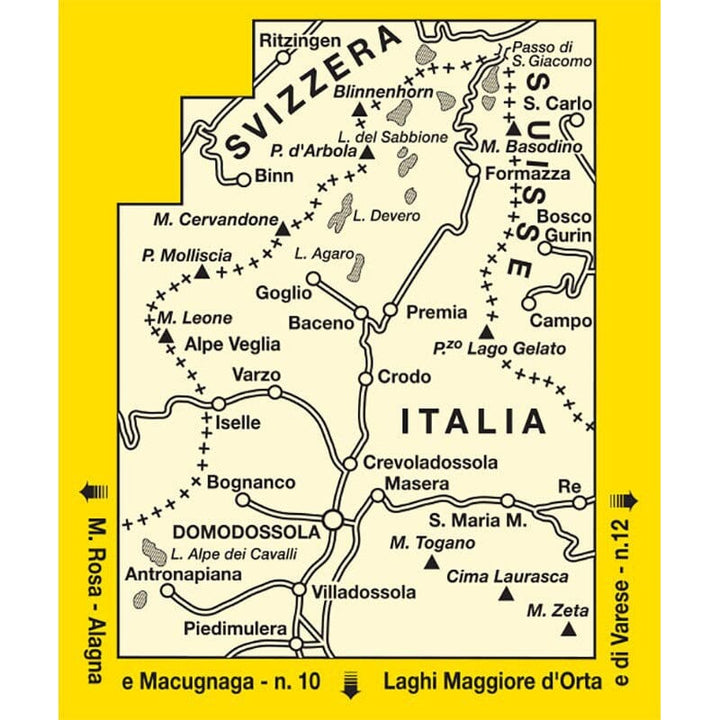 Carte de randonnée n° 11 - Domodossola e Val Formazza | Istituto Geografico Centrale - 1/50 000 carte de randonnée Istituto Geografico Centrale 