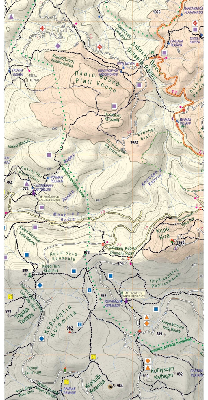 Carte de randonnée n° 1.1 - Mont Parnitha (Grèce) | Anavasi carte de randonnée Anavasi 