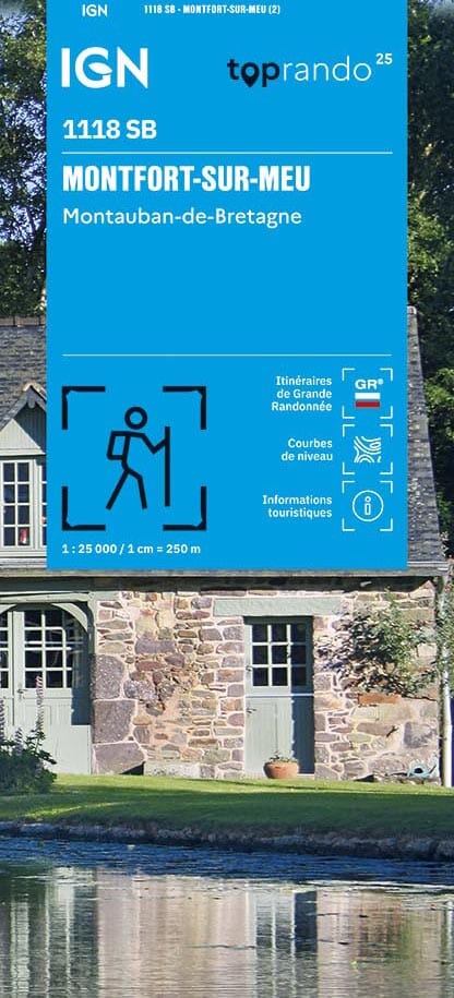Carte de randonnée n° 1118 - Montfort-sur-Meu, Montauban-de-Bretagne | IGN - Série Bleue carte de randonnée IGN 