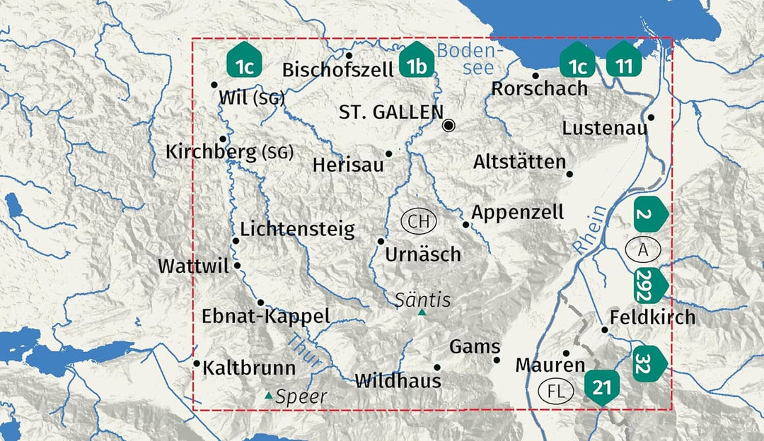 Carte de randonnée n° 112 - Appenzellerland, St. Gallen, Säntis (Suisse) | Kompass carte de randonnée Kompass 