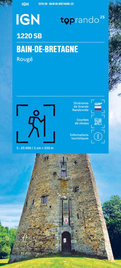 Carte de randonnée n° 1220 - Bain-de-Bretagne, Rougé | IGN - Série Bleue carte de randonnée IGN 