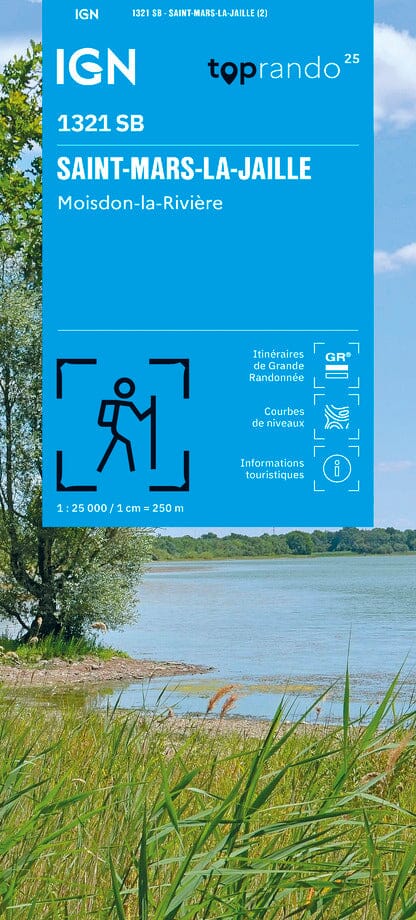 Carte de randonnée n° 1321 - Saint-Mars-la-Jaille, Moisdon-la-Rivière | IGN - Série Bleue carte de randonnée IGN
