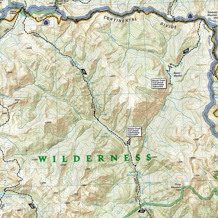 Carte de randonnée n° 140 - Région sauvage de Weminuche (Colorado) | National Geographic carte de randonnée National Geographic 