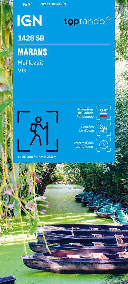 Carte de randonnée IGN Série Bleue n° 1428 - Marans, Maillezais, Vix carte de randonnée IGN