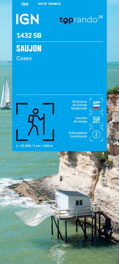 Carte de randonnée IGN Série Bleue n° 1432 - Saujon, Cozes carte de randonnée IGN