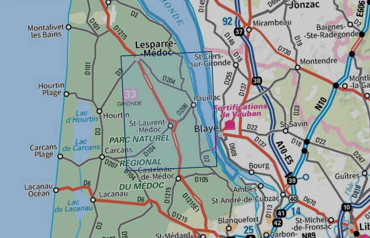 Carte de randonnée n° 1434 - Lesparre-Médoc, Pauillac | IGN - Série Bleue carte de randonnée IGN