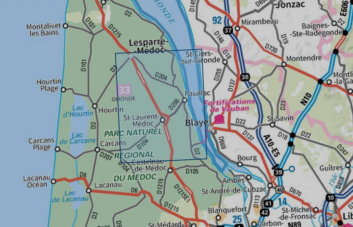 Carte de randonnée n° 1434 - Lesparre-Médoc, Pauillac | IGN - Série Bleue carte pliée IGN 