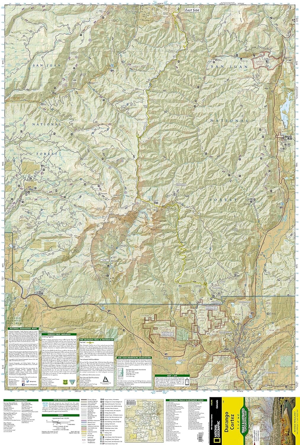 Carte de randonnée n° 144 - Durango Cortez (Colorado) | National Geographic carte de randonnée National Geographic