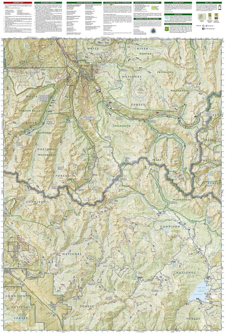 Carte de randonnée n° 148 - Collegiate Peaks Wilderness Area (Colorado) | National Geographic carte de randonnée National Geographic 