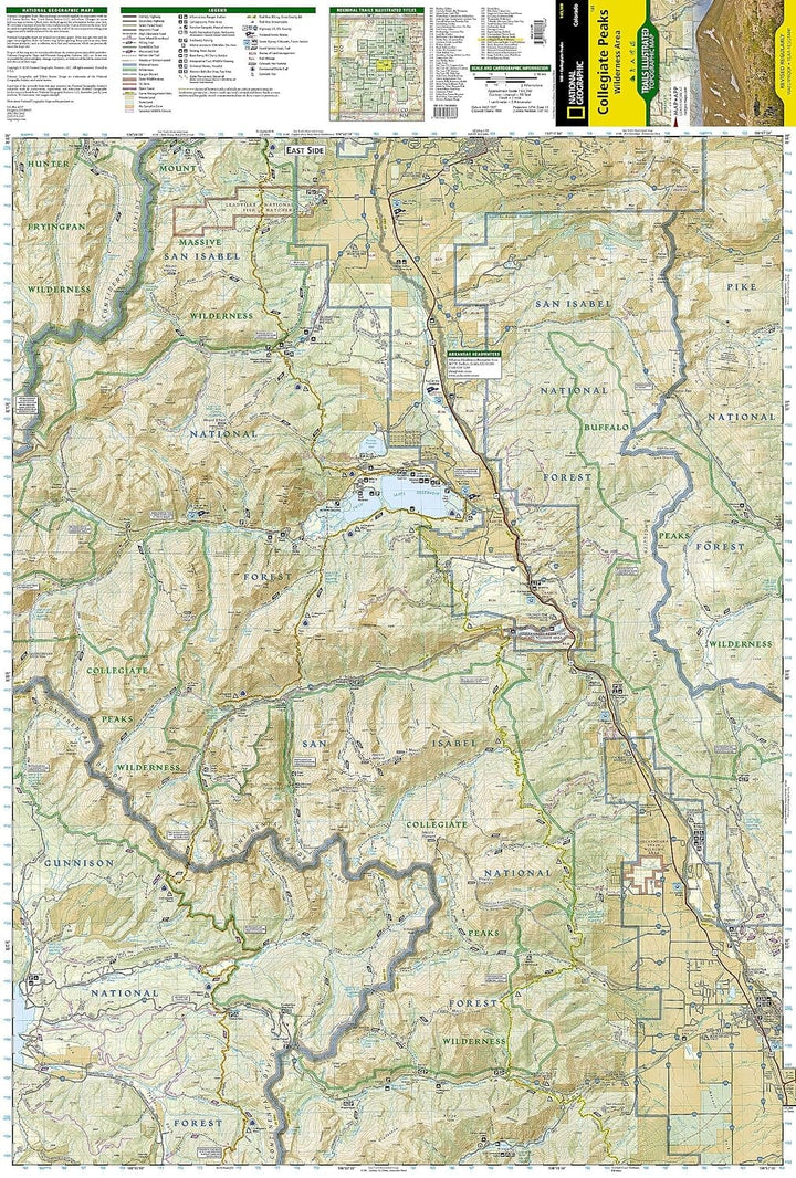 Carte de randonnée n° 148 - Collegiate Peaks Wilderness Area (Colorado) | National Geographic carte de randonnée National Geographic 