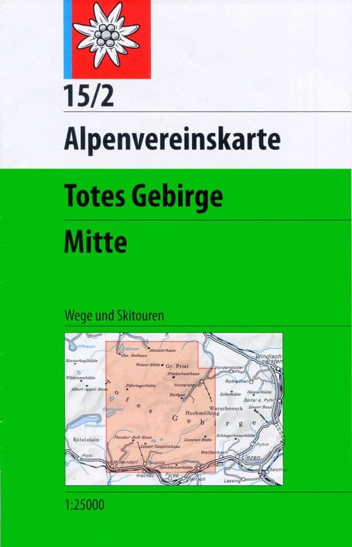 Carte de randonnée n° 15/2 - Totes Gebirge Centre (Alpes autrichiennes) | Alpenverein carte de randonnée Alpenverein