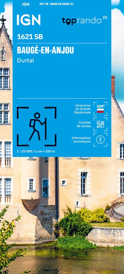 Carte de randonnée IGN Série Bleue n° 1621 - Baugé-en-Anjou, Durtal carte de randonnée IGN
