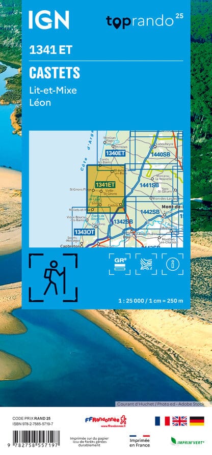 Carte de randonnée n° 1726 - Neuville-de-Poitou, Vouillé, Mirebeau | IGN - Série Bleue carte de randonnée IGN