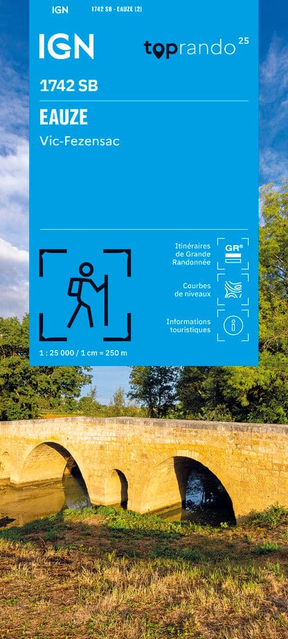 Carte de randonnée n° 1742 - Eauze, Vic-Fezensac | IGN - Série Bleue carte de randonnée IGN