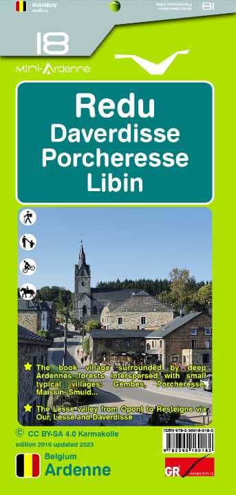 Carte de randonnée n° 18 - Redu, Daverdisse, Porcheresse, Libin | Mini Planet carte de randonnée Mini Planet 