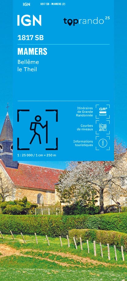 Carte de randonnée n° 1817 - Mamers, Bellême, Le Theil | IGN - Série Bleue carte de randonnée IGN